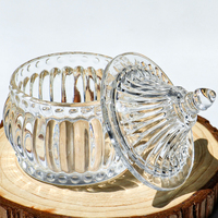 Pot en verre de rangement pour aliments, idéal pour la maison et la restauration, petit pot à bonbons en verre cristallin avec couvercle, emballage en gros