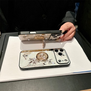 Funda de Teléfono con Diseño de Mariposas y Flores, Textura de Concha, Estilo Lujoso, Brillante, Resistente a Impactos, para iPhone 17/17air/17pm/17pro - Product Image 3