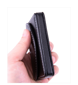Titulaire de la carte de crédit d'affaires en cuir PU tissé poche mince porte-cartes nominatives magnétique fermé porte-cartes de visite pour hommes femmes - Product Image 3