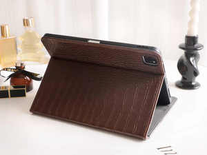 เคสหนัง PU ลายจระเข้สีน้ำตาลแบบพับได้ พร้อมช่องใส่ดินสอ สำหรับ <span class=keywords><strong>iPad</strong></span> 11 A16 10.9 Air 11 <span class=keywords><strong>Pro</strong></span> 11 12.9 13 Mini - Product Image 3