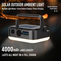 Lampe de camping multi-mode Brightenlux, éclairage blanc, chaud et rouge, gradation progressive, 800LM, lanterne solaire avec batterie de secours