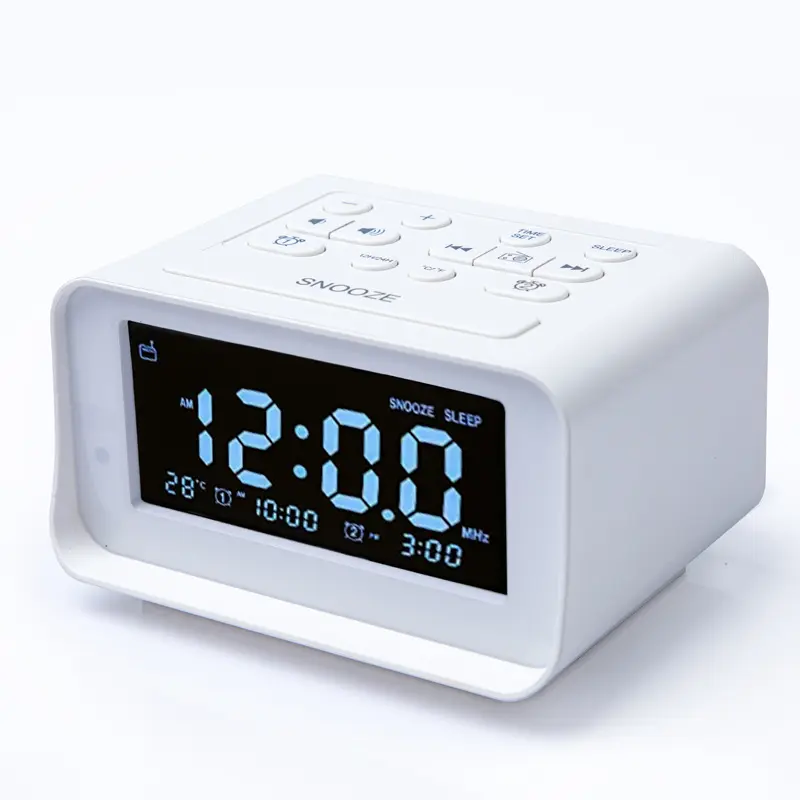 Vofull часы Радио Колонки цифровой спальня USB беспроводное зарядное устройство температура электронный стол Будильник Радио