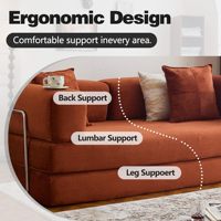 Canapé-lit convertible en velours côtelé King Size 3 places avec coussins de dossier amovibles pour chambre, salle à manger, extérieur et salle de sport