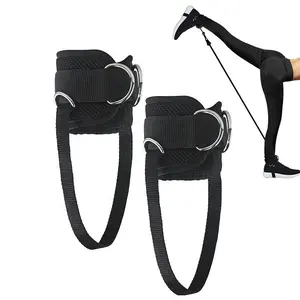 Correas de tobillo de gimnasio para máquinas de Cable pierna Glute Kickback acolchado tobillo puños ejercicio Fitness correa de tobillo ajustable