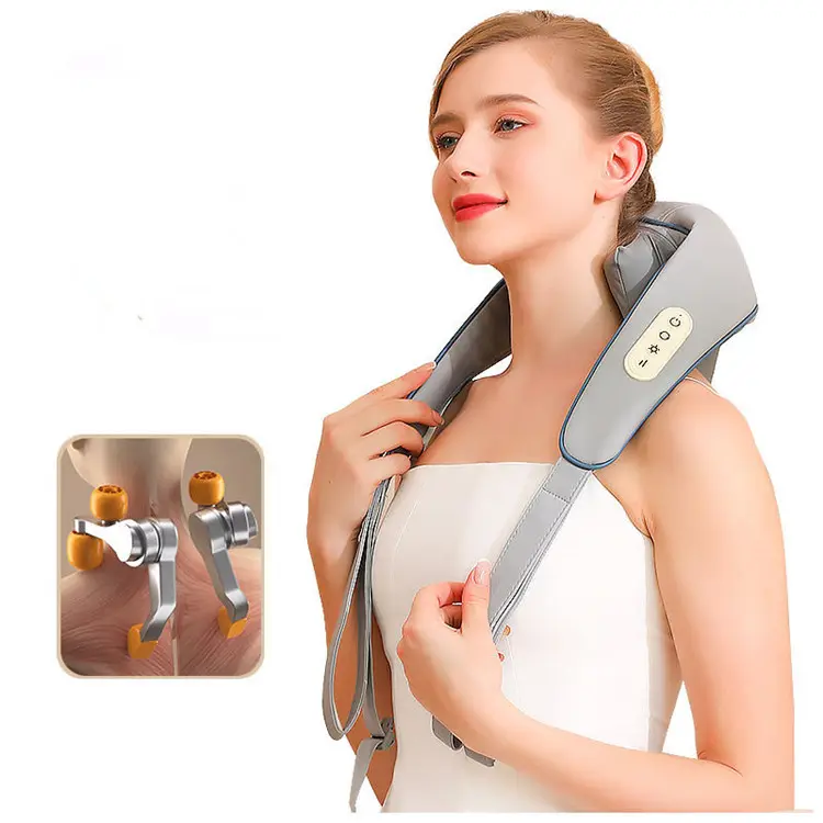 2023 Shiatsu Massageador pescoço e ombro com calor calmante Neckteck Electric Deep Tissue 3D Amassar Massager