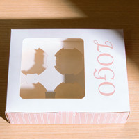 Boîte à macarons personnalisée pliable, boîte à gâteaux au chocolat, boîte à macarons en PVC transparent