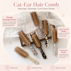 Peine <span class=keywords><strong>para</strong></span> <span class=keywords><strong>el</strong></span> <span class=keywords><strong>Cabello</strong></span> de Acetato con Orejas de Gato, Diseño Personalizado, Antiestático, <span class=keywords><strong>para</strong></span> Uso Diario en <span class=keywords><strong>el</strong></span> Hogar, Regalo, Venta al por Mayor, <span class=keywords><strong>para</strong></span> Mujeres - Product Image 1