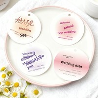 Carte suspendue en papier d'art pour cadeau de mariage ou de fiançailles, sachet d'emballage pour bonbons, boîte de bénédiction, impression de logo personnalisable