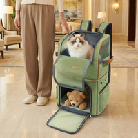 Sac de transport pour chat, sac à main et sac à dos portable d'extérieur, double couche respirante, valise à roulettes pour chats