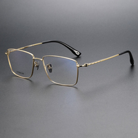 Nouvelles lunettes rétro de haute qualité en titane pur, montures optiques argentées 80915 unisexe, personnalisables avec logo, pour verres correcteurs