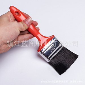 Brocha de cerdas de cerdo de 12-18 mm con mango de plástico para pintar paredes, diseño rojo - Product Image 2