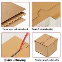 Boîte d'expédition en carton ondulé à bande déchirable, sans ruban adhésif, 250 g/m², ondulation B, emballage e-commerce personnalisé imprimé, vente en gros