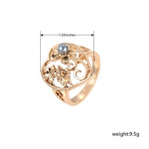 Hawaii toptan heykel bayanlar tasarım Metal kalp kadınlar için bir trendy 18-karat altın çiçek yüzük vaat ediyor - Product Image 4