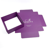 Boîtes en carton violet de grande taille, emballage cadeau, boîte en carton simple, couvercle et plateau avec logo personnalisé, vente en gros