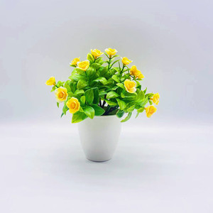 Planta Artificial de Rosa Qi Xing en Maceta de 16 cm, Flores de Plástico para Decoración de Interiores - Product Image 3