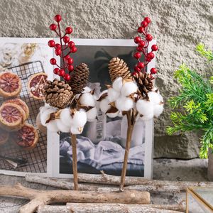 Bouquet de coton artificiel CallaFloral, branche unique, fleur séchée blanche, décoration de mariage et de maison - Product Image 1