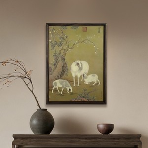 Arte en Latón de Ovejas y Corderos de <span class=keywords><strong>Castiglione</strong></span>, Estilo Sino-Europeo, Decoración Auspiciosa para Pared, Regalo de Bendición de Año Nuevo para Familiares y Amigos - Product Image 2