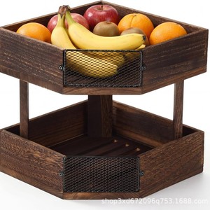 Cross-border bamboo double-layer spice bottle storage rack, solid wood corner <b>vegetable</b> drain rack, wooden multi-purpose - Product Image 5