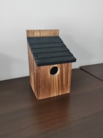 Ornement de jardin, nichoir en bois pour oiseaux, résistant aux intempéries, en bois naturel, abri pour oiseaux sauvages du jardin