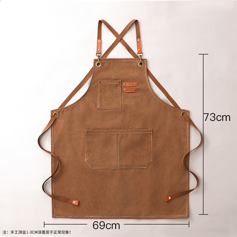 Brown-ZJ631Cross-strap thickened washed canvas
