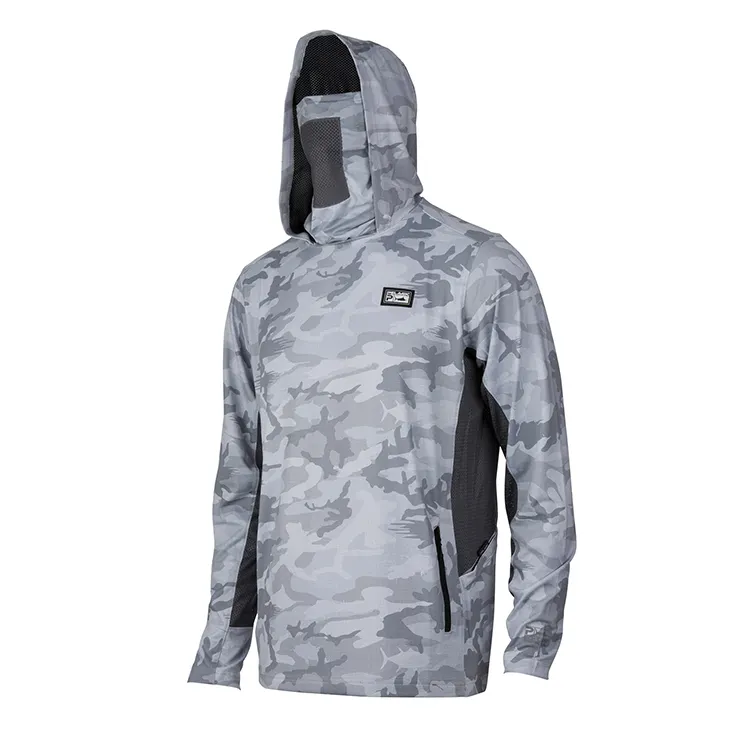 Fishing Wear UPF 50+ Quick-Drying Breathable Long-Sleeved Fishing Shirts Custom Design Camo Mask Fishing Hoodie