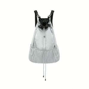Mochila Unisex Mini de Nailon y Poliéster, Ecológica, con Cordón, Impermeable, Diseño Geométrico, 20-37L, Respaldo con Curva Fisiológica - Product Image 1