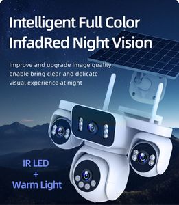 AOV Kamera CCTV pintar 8MP tenaga surya, kamera 4 lensa penglihatan malam warna penuh jaringan 4G fungsi Pan-Tilt Audio dua arah kartu memori CMOS - Product Image 3