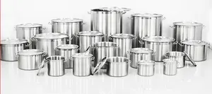 High Quality Large Commercial Stainless Steel Soup Stock Pots With Boiling Basket Soup Pot