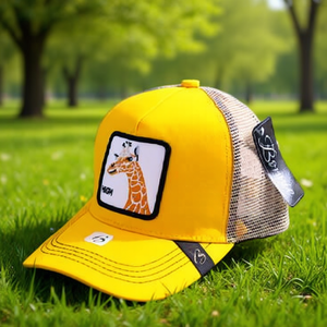 Cappello Trucker di Alta Qualità con Ricamo Animale, Rete Gialla, Regolabile, 6 Pannelli, Unisex, Casual, Primavera-Estate, per Adulti - Product Image 2