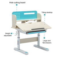 Table d'étude ergonomique moderne de haute qualité pour enfants, réglable en hauteur, en métal et bois, blanc/rose/bleu, pour chambre à coucher