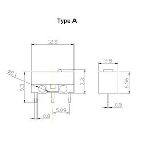 Mini Interruptor de Contacto 12.8*5.8*10mm, Palanca de Rodillo C-NO-NC, Interruptor de Botón Pequeño Momentáneo 1NO, Acero Inoxidable, PCB SMD 250V - Product Image 4