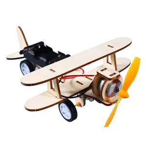 Aeroplano legno fai da te giocattoli in legno aereo educativo artigianato Kit modello esperimento assemblaggio modelli di costruzione puzzle assemblare aria