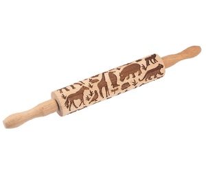 Rouleau à pâtisserie en bois gravé avec un motif floral personnalisé - Product Image 5
