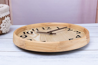 Horloge murale en bois avec chiffres découpés au laser, aiguilles en bois, cadre en bois de pin, décoration moderne pour la maison.