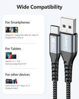 Cable de Datos USB SUNGUY de 18W, Cable USB a Tipo-C, Cable de Carga Rápida, Cables USB Tipo C para Teléfono Móvil, Banco de Energía y Uso en Automóvil