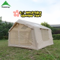 8 ㎡   Tente de camping gonflable à double porte avec fenêtre de toit, montage rapide, imperméable, pour 4 à 6 adultes