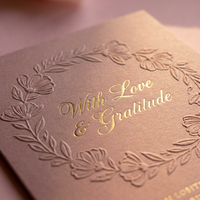 Cartes de remerciement personnalisées avec motif floral rose poudré et inscription dorée en relief, pour mariage, douche nuptiale, vente en gros