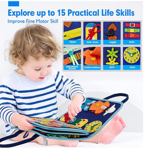 Livre d'activités AiJH <span class=keywords><strong>Busy</strong></span> <span class=keywords><strong>Board</strong></span> pour tout-petits, enfants, apprentissage, éducation, sac Montessori, jouets sensoriels, jouets pliables en feutre <span class=keywords><strong>Busy</strong></span> <span class=keywords><strong>Board</strong></span> - Product Image 5