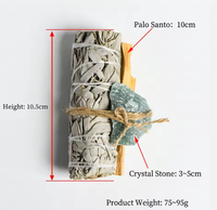 Kit de purification des énergies négatives en gros : bâtonnets de sauge blanche et de Palo Santo avec cristaux de guérison et encens spirituel