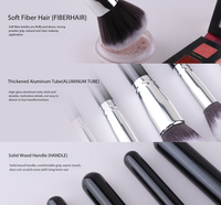 Ensemble de 30 pinceaux de maquillage à manche en bois, poils synthétiques, avec logo personnalisé, comprenant pinceaux à blush angulaire, plats, pour le visage, l'eye-liner, le correcteur et le baume à lèvres