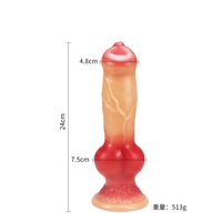 Dildo réaliste en silicone pour chien, 24*7.5cm, pénis féminin, stimulateur doux en forme de pénis d'animal