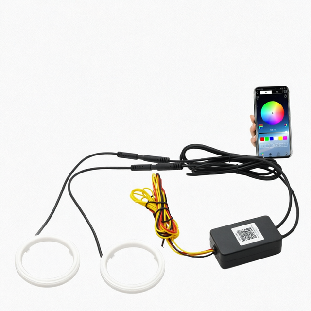 New Universal App Control 12V High Quality LED Angel Eyes Circle Halo Rings Car RGB Fog Lights Headlight
