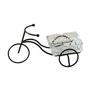 Cendrier en verre en forme de tricycle, en fer forgé, décoration créative de bureau pour salon et chambre à coucher, couleur or et noir - Product Image 5
