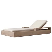 Chaise longue de plage en teck de style nordique pour l'extérieur, en bois massif, multifonctionnelle, personnalisable, avec table basse pour les loisirs en club