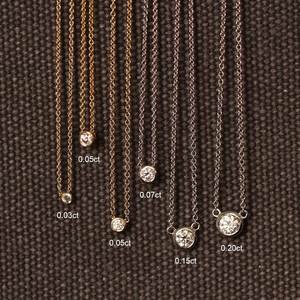 <span class=keywords><strong>Collana</strong></span> <span class=keywords><strong>Solitario</strong></span> Minimalista con <span class=keywords><strong>Diamante</strong></span> Sintetico VVS in Oro 14K con Catena Regolabile Mishang - Product Image 3