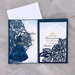 Tarjeta de Invitación Personalizada con Flores Recortadas en Papel 3D Ecológico, Diseño Hueco, para el Día de la Madre - Product Image 5