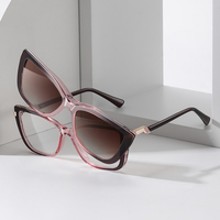 Nouvelle Arrivée Lunettes de Soleil Clip-On Oeil de Chat Tendance à Motif Uni avec Verres TAC Durables et Monture Complète pour Adultes Unisexe Livraison Rapide