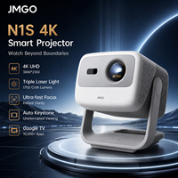 Projecteur DLP triple laser 4K JMGO N1S, 1700 lumens, portable, intelligent, haut-parleurs intégrés, 32 Go de ROM, Google TV, Netflix, home cinéma