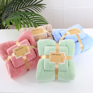 Cadeaux IStapromo, ensemble de serviettes de bain en velours corail, polyester, logo personnalisé, serviettes de plage épaisses et absorbantes - Product Image 2