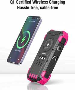 แบตเตอรี่สำรองพลังงานแสงอาทิตย์ไร้สาย 20000mAh พร้อมการชาร์จเร็ว ดีไซน์พกพา แผงโซลาร์เซลล์ ช่องเสียบ USB คู่ พร้อมไฟ LED แสดงสถานะ - Product Image 4